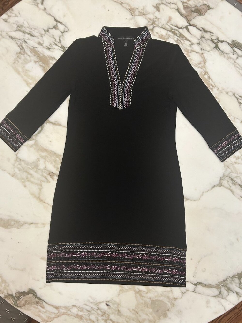 White House Black Market Embroidered/Beaded Black Dress, Never Worn, size S
